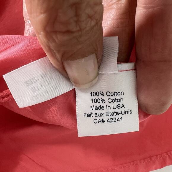 STARK X Women's Dress M Pink Ruffle Collar Knee Length Cotton Cap SleeveCoastal - Picture 13 of 13